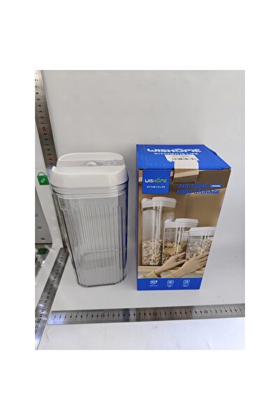 Flippy Food Storage Container, 2.5 L, 12.5×12.5×26 cm, Transparent with White Lid