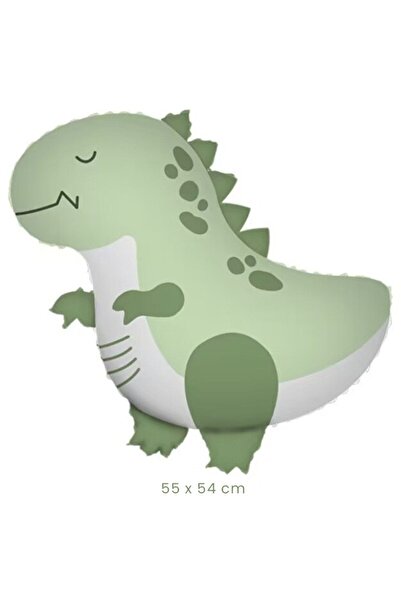 Flippy Metal foil balloon animated dinosaur 55x54 cm, straw included, green