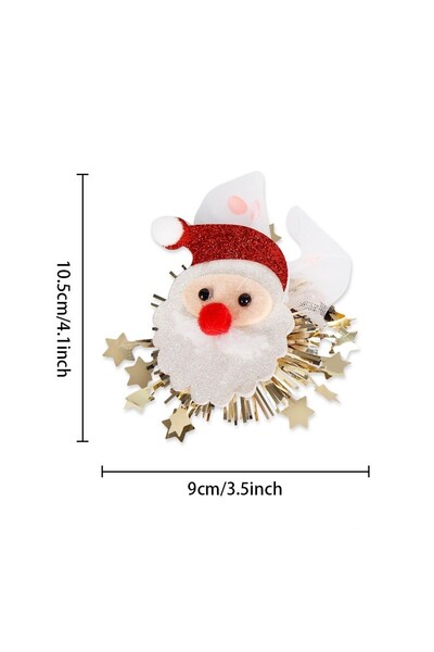 Flippy Hair Clip, Christmas Theme, Santa Claus, Fabric, 10.5 x 9 cm, Multicolor