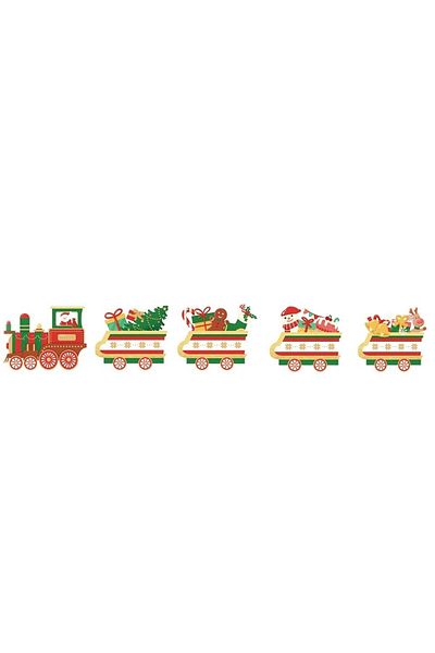 OEM Christmas Decoration, for Garden, Train Type, 5 Figurines + Sticks to Stick in