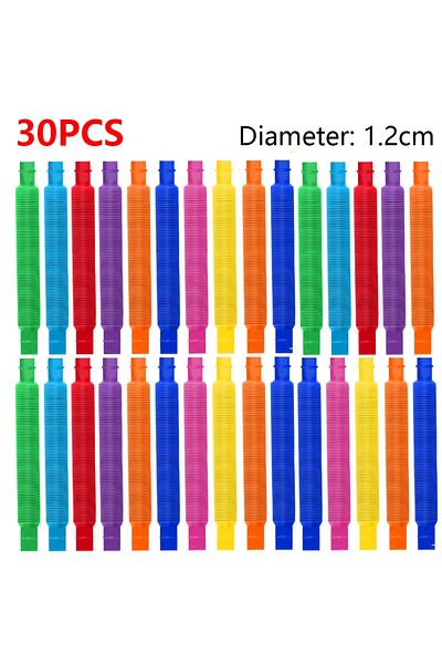 Choice 30pcs 1.2cm 10-30pcs Colorful Telescopic Tubes Fidget Toys Plastic Sensory Pop Tubes Stress Relief T