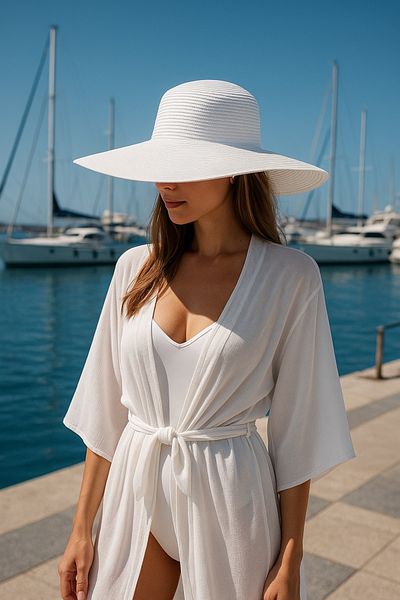LAGRANZE Women's Flat Straw Hat