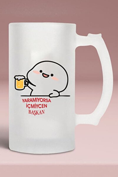 Vays Buzlu Cam Bira Bardağı - Yaramıyorsa İçmicen Başkan