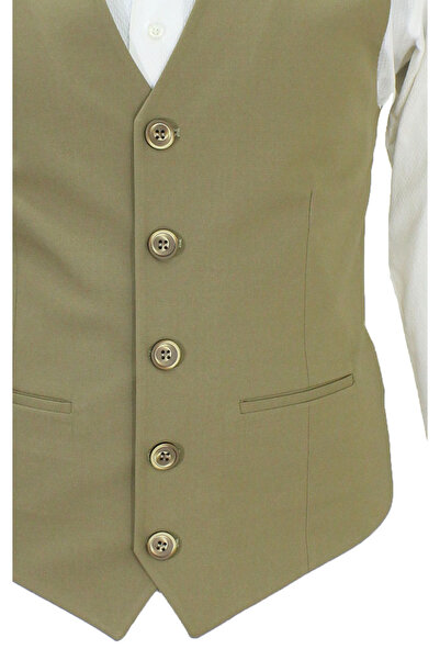 MENTOR REGALO Ανδρικό γιλέκο με λαιμόκοψη σε καφέ σχέδιο 50662