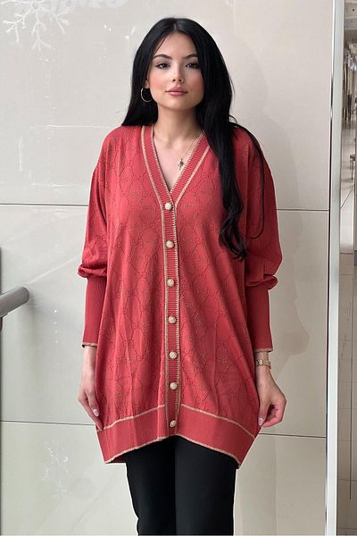 Ghisa Gg Logo Stone Embroidered Mercerized Cardigan