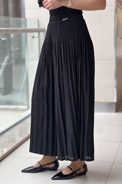 Ghisa Pleated Loose Trousers with Elastic Waist