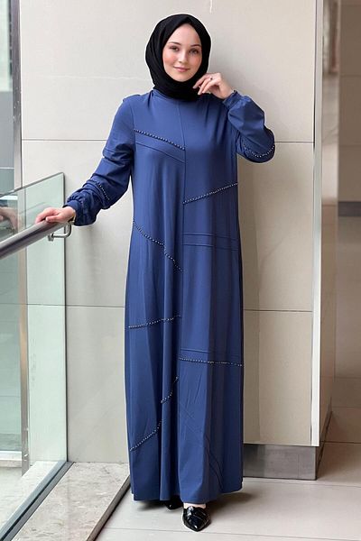 Nuss Lycra Bamboo Dress with Ball Stud Detail
