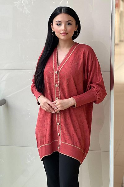 Ghisa Gg Logo Stone Embroidered Mercerized Cardigan