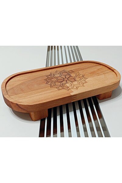 Royal Hediyelik 22x11 Cm Ayaklı Oval, Motif Desenli, Baharatlık Takımı, Baharat, Yağdanlık Altlığı,