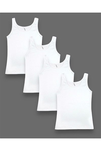 Erdenay Tekstil Thin Corded Thick Strap Cotton Women's Athlete 4 Pack