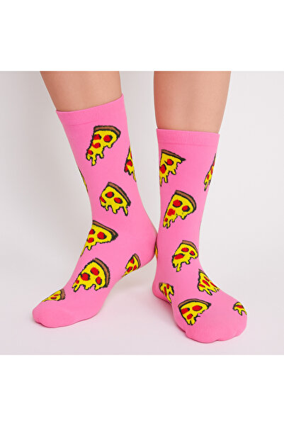 MiaSocks Pembe Pizza Dilim Desenli Çorap