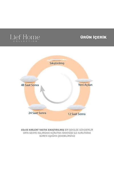 Lief Home Pernă de pernă umplută cu fibre de silicon în interior |   45x45 (1 bucată)