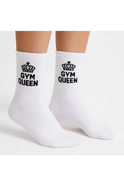 MiaSocks Gym Queen yazılı Desenli Çorap