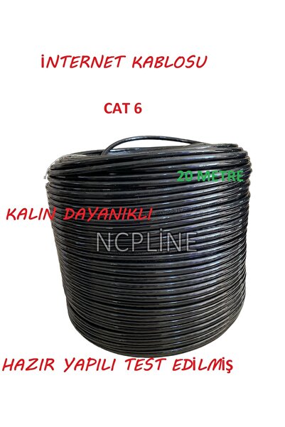 NcpLine 20 Metre Cat6 Iç Dış Ortam Internet Ethernet Kablosu Kalın Garantili Modem Pc Arası