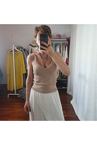 pudubutik Ribbed Strap Knitwear Athlete Mink