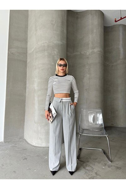 Jeevee Pola obrnuto Kaiš Široke nogavice polietilenske Viskoza pantalone