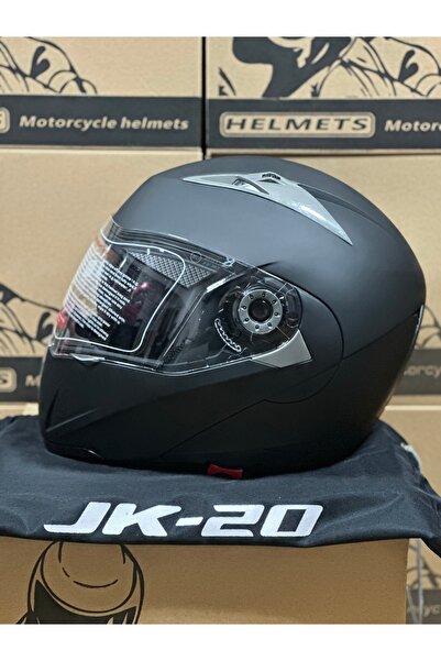 JK20 Çene Açılır Kask Fiyat/Performans Ürünü! Güneş Gözlüklü Mat Siyah Ncr Benzeri Motosiklet Kaskı