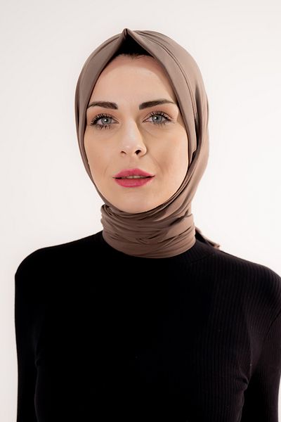 Şalcenneti.com Three Different Ties Dubai Model Ready Practical Shawl Mink