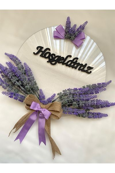 MACROMEKİDS Purple Powdered Lavender Plexiglass Door Ornament 30 cm Handmade Welcome Board |   Natural & Elegant Decor