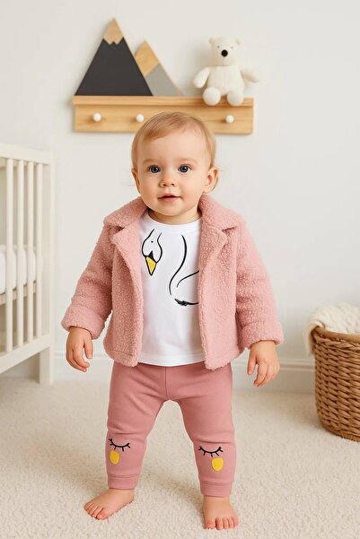 Babydonat 3-Piece Plush Cardigan Baby Girl Set