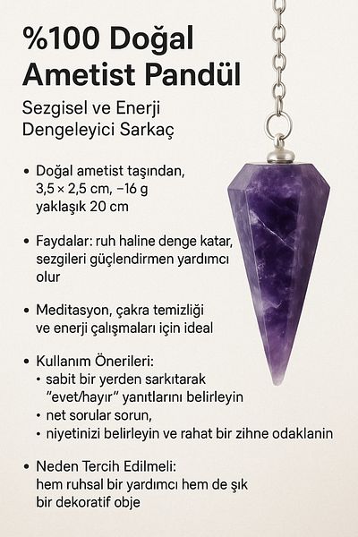 Crystalclem Amethyst Natural Stone Pendulum Pendulum