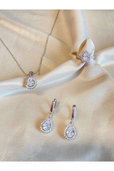 Inure Jewelry Sultanit 925 Ayar Zirkon Taşlı Damla Kesim Ayarlanabilir (KOLYE...