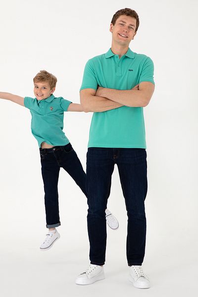 U.S. Polo Assn. Men's Polo Neck Mint Basic T-Shirt 50306007 -Vr090
