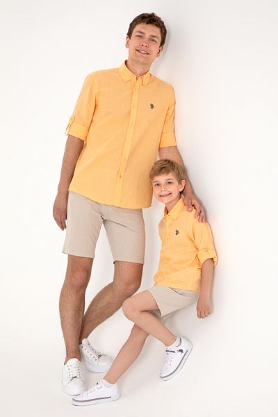 U.S. Polo Assn. Оранжева тениска с дълъг ръкав за момче 50306583-VR202