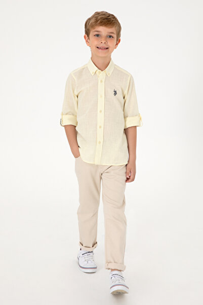 U.S. Polo Assn. Erkek Çocuk Limon Uzun Kollu Basic Gömlek 50306583-VR035