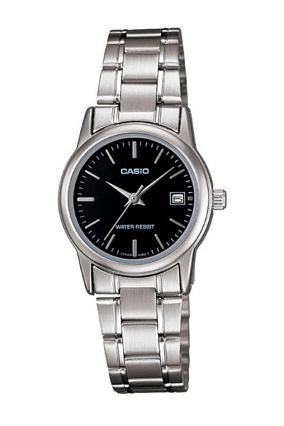 Casio Women's Wristwatch with Black Cord and Metallic Color