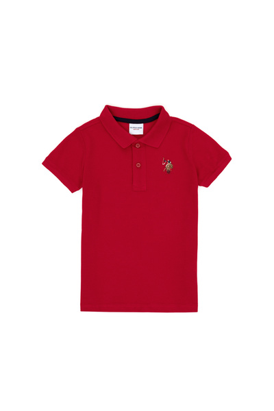 U.S. Polo Assn. Erkek Çocuk Kırmızı Basic Polo Yaka Tişört 50306484-VR030