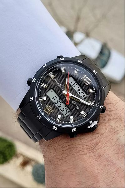 Daniel Klein Black Color Analog And Digital Dual Time Men's Wristwatch