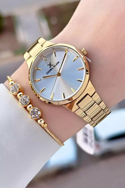 Daniel Klein Altın Renk 33 Mm Hediye Paketli Kadın Kol Saati Ve Bileklik