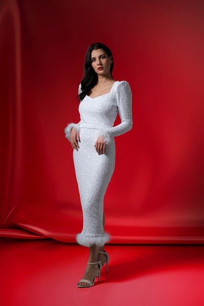 ElifNaz White Otrish Pencil Dress