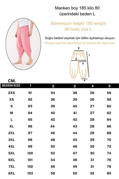 RELAXL %100 Pamuk Hafif Kumaş Şile Bezi Gül Kurusu Modern Şalvar Yoga Meditasyon Kıyafeti