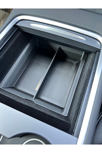 TESLA درج رف منظم لوحدة التحكم المركزية من طراز Tesla Model Y مكون من مقصورتين