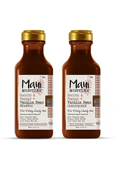 Maui Moisture Smooth & Repair Anti Frizz Curl Vanilla Bean Shampoo & Conditioner, 770ml