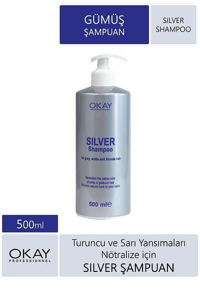 OKAYPROFESSIONNEL Okay Silver 500ml Shampoo - Anti-Orange