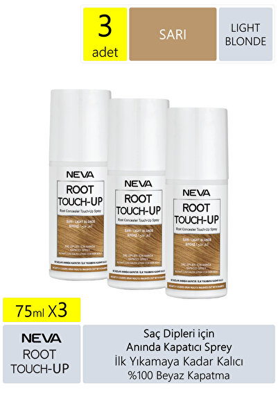 Root Touch-Up Neva Root Touch Up Kapatıcı Sprey 75 Ml Sarı 3 Adet