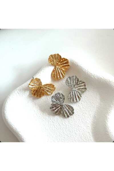 mos&more Gold Half Plate Vintage Stylish Women's Earrings