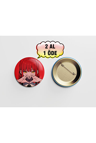 Akumastik Chainsaw Man Makima 1 adet 44mm Arkası İğneli Buton Rozet - Anime
