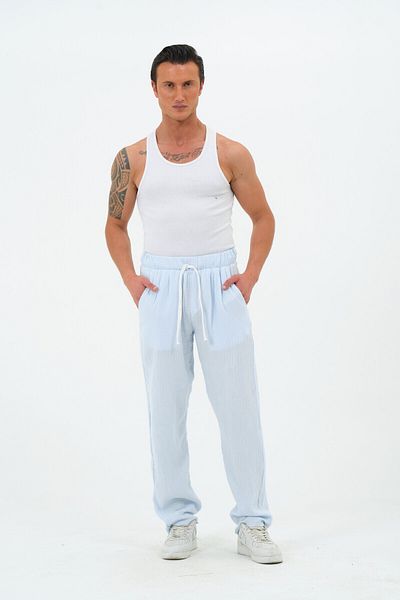 RELAXL Pantaloni largi de vară, 100% bumbac, muselină