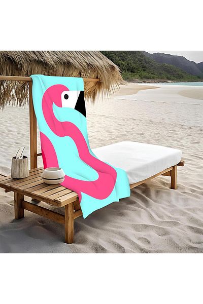 Doruklar Home Collection Πετσέτα θαλάσσης με σχέδιο Flamingo Peshtemal 80x160 CM VTA33
