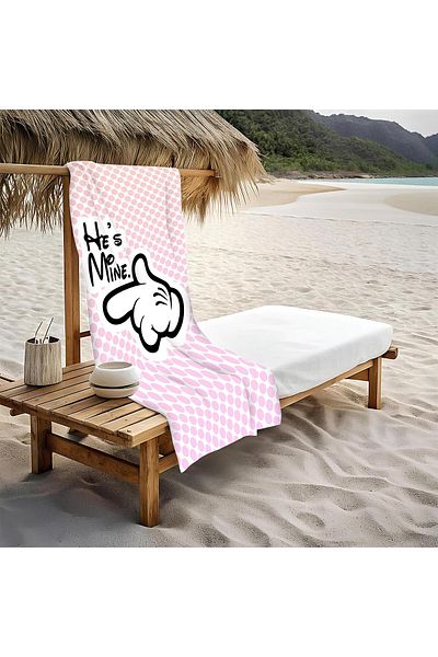 Doruklar Home Collection He is Mine Πετσέτα θαλάσσης με σχέδια Peshtemal 80x160 CM VTA05