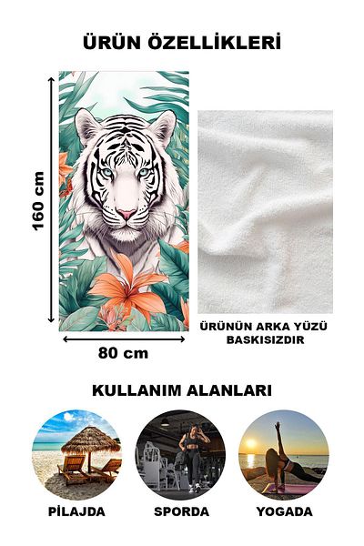 Doruklar Home Collection Πετσέτα θαλάσσης παραλίας με μοντέρνο σχέδιο Peshtemal 80x160 CM OPT24
