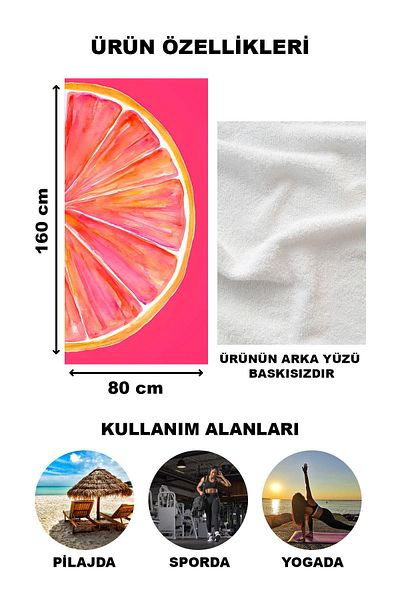 Doruklar Home Collection Πετσέτα θαλάσσης παραλίας με μοντέρνο σχέδιο Peshtemal 80x160 CM Aqua54