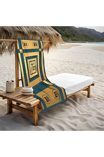 Doruklar Home Collection Πετσέτα θάλασσας με μοντέρνα σχέδια ψηφιακής εκτύπωσης 80x160 cm Lux39