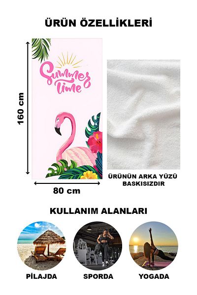 Doruklar Home Collection Πετσέτα θαλάσσης με μοντέρνο σχέδιο Peshtemal 80x160 CM Aqua39