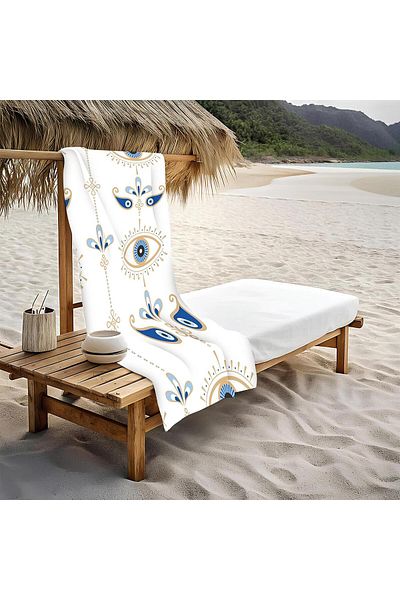 Doruklar Home Collection Πετσέτα θάλασσας με μοντέρνα σχέδια ψηφιακής εκτύπωσης 80x160 cm Lion14