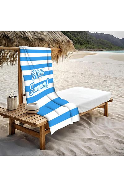Doruklar Home Collection Πετσέτα θαλάσσης Summer Hello Stripe Pattern 80x160 CM SPC07